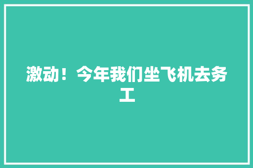 激动！今年我们坐飞机去务工