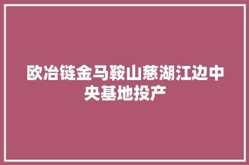 欧冶链金马鞍山慈湖江边中央基地投产