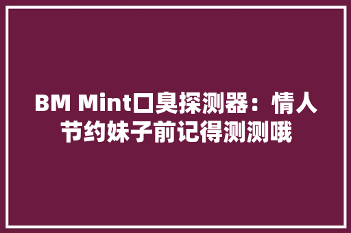 BM Mint口臭探测器：情人节约妹子前记得测测哦