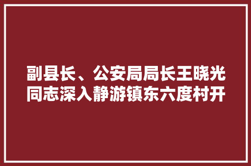 副县长、公安局局长王晓光同志深入静游镇东六度村开展帮扶入户