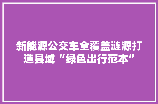 新能源公交车全覆盖涟源打造县域“绿色出行范本”