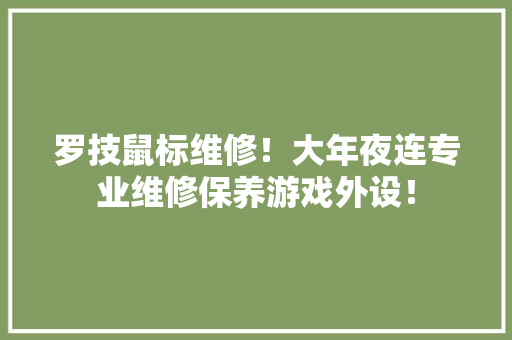 罗技鼠标维修！大年夜连专业维修保养游戏外设！