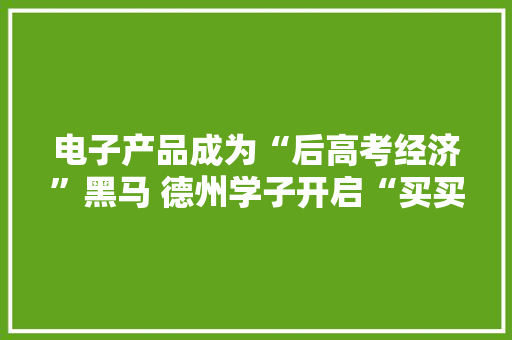 电子产品成为“后高考经济”黑马 德州学子开启“买买买”模式 电子产品成为“后高考经济”黑马 德州学子开启“买买买”模式 智能家居