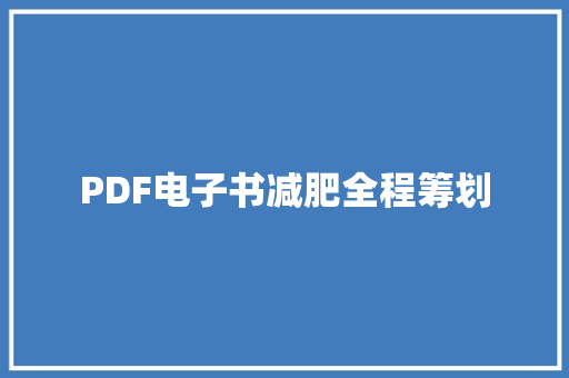PDF电子书减肥全程筹划