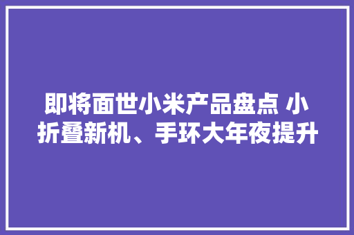 即将面世小米产品盘点 小折叠新机、手环大年夜提升