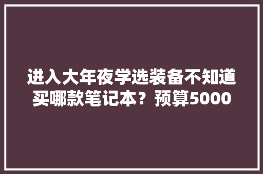 进入大年夜学选装备不知道买哪款笔记本？预算5000元这四款值得买
