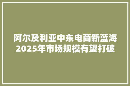 阿尔及利亚中东电商新蓝海2025年市场规模有望打破11亿美元