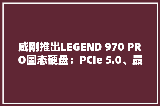 威刚推出LEGEND 970 PRO固态硬盘：PCIe 5.0、最高4TB容量 威刚推出LEGEND 970 PRO固态硬盘：PCIe 5.0、最高4TB容量 智能科技