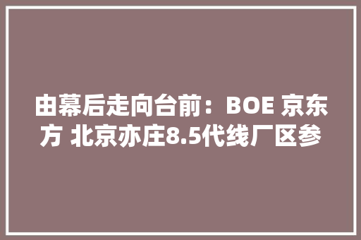 由幕后走向台前：BOE 京东方 北京亦庄8.5代线厂区参不雅观行 智能科技