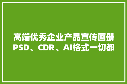 高端优秀企业产品宣传画册PSD、CDR、AI格式一切都有