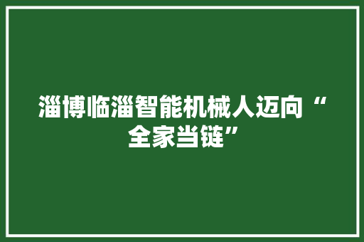 淄博临淄智能机械人迈向“全家当链”