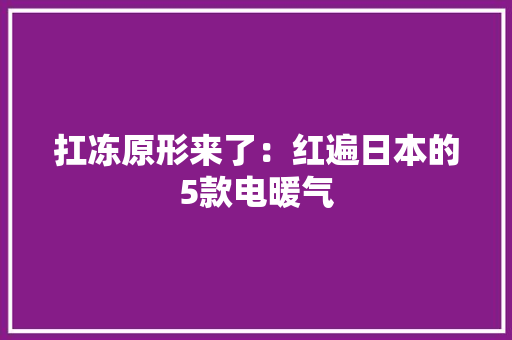 扛冻原形来了：红遍日本的5款电暖气 扛冻原形来了：红遍日本的5款电暖气 人工智能
