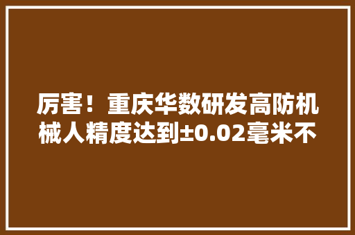 厉害！重庆华数研发高防机械人精度达到±0.02毫米不足头发丝直径1/2