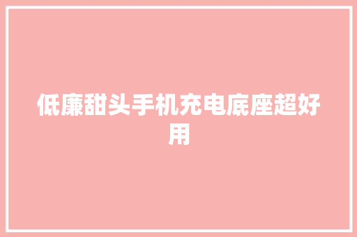 低廉甜头手机充电底座超好用