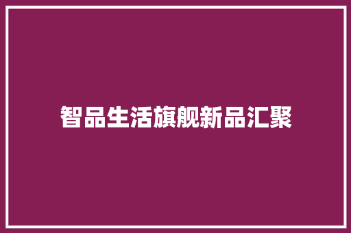 智品生活旗舰新品汇聚 智品生活旗舰新品汇聚 人工智能
