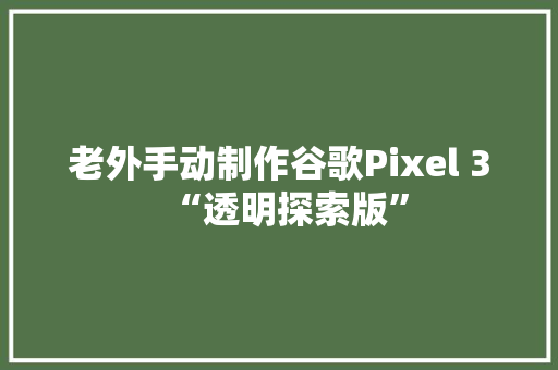老外手动制作谷歌Pixel 3“透明探索版”