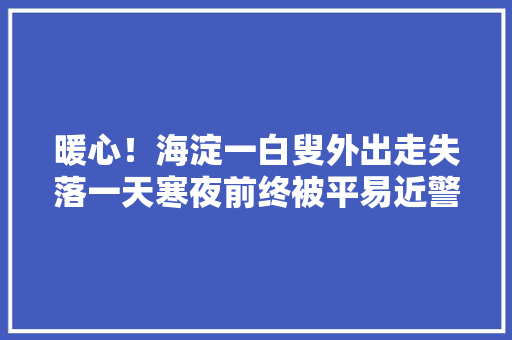 暖心！海淀一白叟外出走失落一天寒夜前终被平易近警寻到
