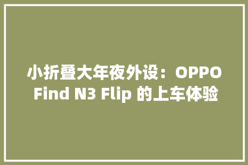 小折叠大年夜外设：OPPO Find N3 Flip 的上车体验 小折叠大年夜外设：OPPO Find N3 Flip 的上车体验 互联通信