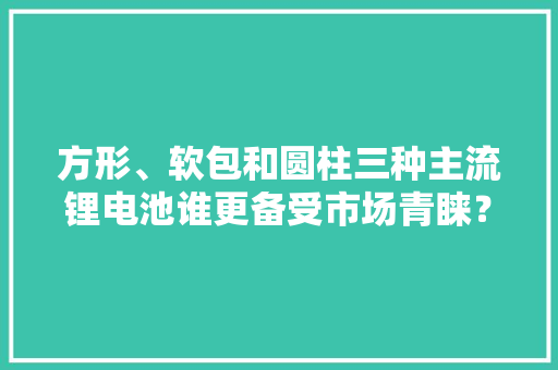 方形、软包和圆柱三种主流锂电池谁更备受市场青睐？