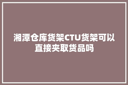 湘潭仓库货架CTU货架可以直接夹取货品吗 湘潭仓库货架CTU货架可以直接夹取货品吗 人工智能