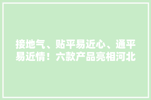 接地气、贴平易近心、通平易近情！六款产品亮相河北农信电子产品大年夜会