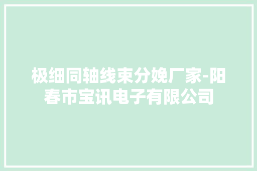 极细同轴线束分娩厂家-阳春市宝讯电子有限公司