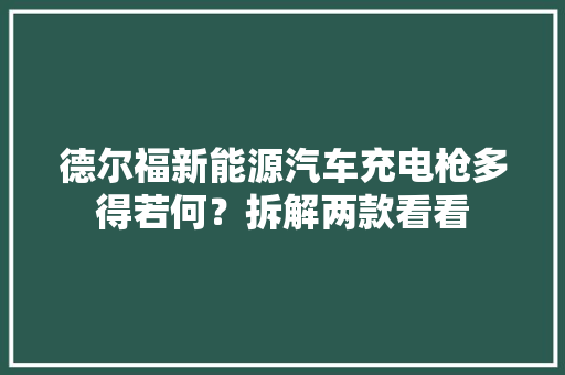 德尔福新能源汽车充电枪多得若何？拆解两款看看 德尔福新能源汽车充电枪多得若何？拆解两款看看 智能科技