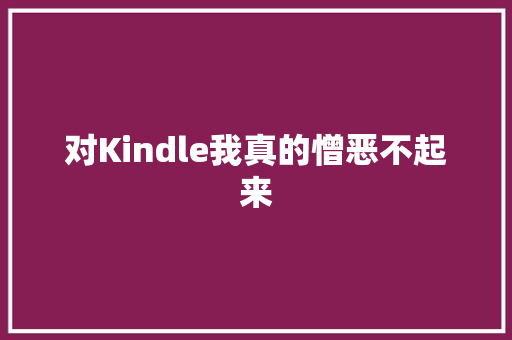 对Kindle我真的憎恶不起来