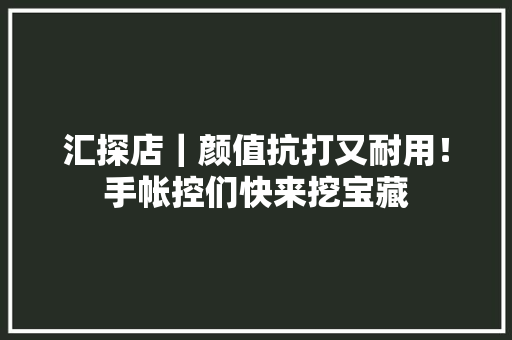 汇探店｜颜值抗打又耐用！手帐控们快来挖宝藏