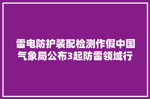 雷电防护装配检测作假中国气象局公布3起防雷领域行政处罚案例