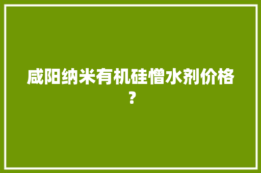 咸阳纳米有机硅憎水剂价格？