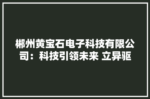 郴州黄宝石电子科技有限公司：科技引领未来 立异驱动成长 郴州黄宝石电子科技有限公司：科技引领未来 立异驱动成长 智能科技