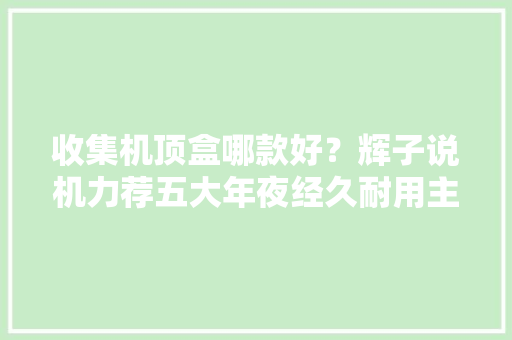 收集机顶盒哪款好？辉子说机力荐五大年夜经久耐用主流机顶盒