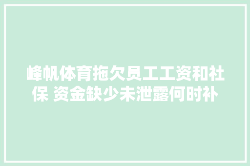 峰帆体育拖欠员工工资和社保 资金缺少未泄露何时补发