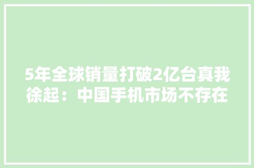 5年全球销量打破2亿台真我徐起：中国手机市场不存在「小而美」