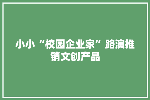 小小“校园企业家”路演推销文创产品 小小“校园企业家”路演推销文创产品 智能家居