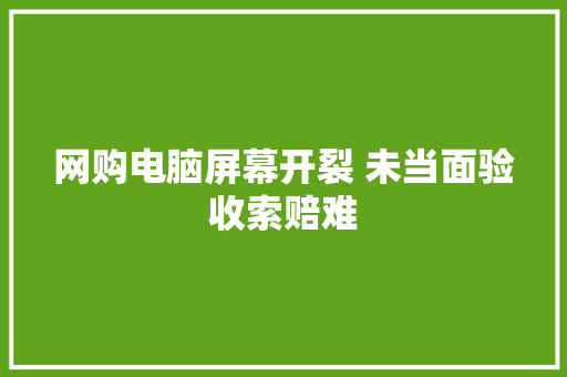 网购电脑屏幕开裂 未当面验收索赔难
