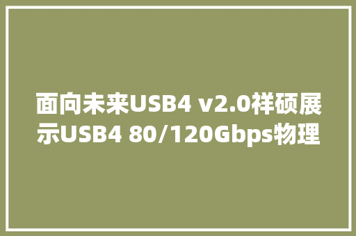 面向未来USB4 v2.0祥硕展示USB4 80/120Gbps物理层芯片