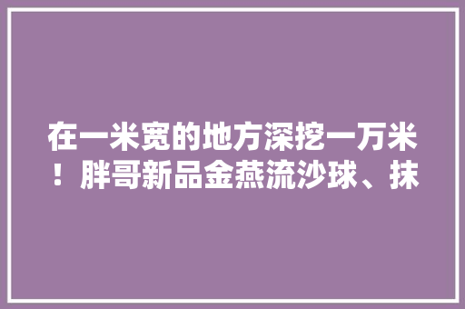 在一米宽的地方深挖一万米！胖哥新品金燕流沙球、抹茶紫薯球登场