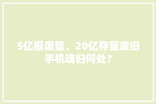 5亿报废量、20亿存量废旧手机魂归何处？ 5亿报废量、20亿存量废旧手机魂归何处？ 人工智能
