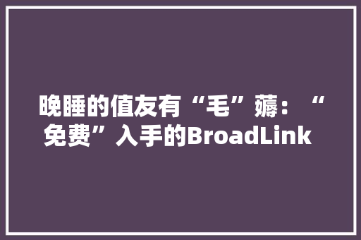 晚睡的值友有“毛”薅：“免费”入手的BroadLink WiFi遥控插座\u0026京东微联APP简单体验 晚睡的值友有“毛”薅：“免费”入手的BroadLink WiFi遥控插座\u0026京东微联APP简单体验 人工智能