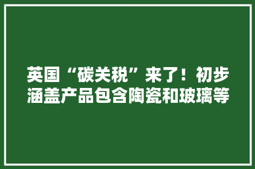 英国“碳关税”来了！初步涵盖产品包含陶瓷和玻璃等