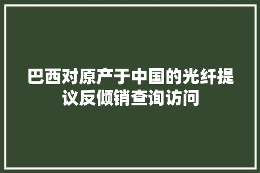 巴西对原产于中国的光纤提议反倾销查询访问