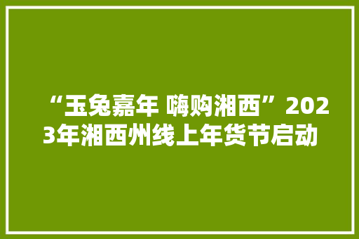 “玉兔嘉年 嗨购湘西”2023年湘西州线上年货节启动 年味浓浓