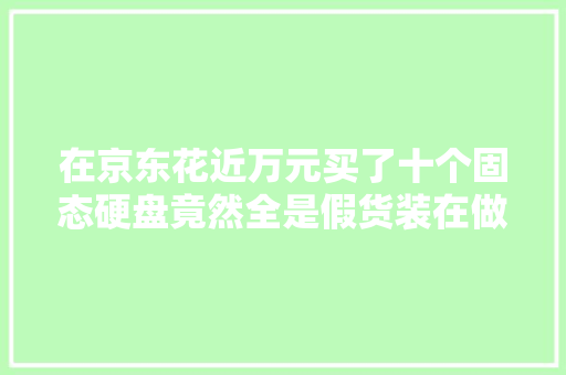 在京东花近万元买了十个固态硬盘竟然全是假货装在做事器跑不动损失15万。京东商家回答：我们也受愚 在京东花近万元买了十个固态硬盘竟然全是假货装在做事器跑不动损失15万。京东商家回答：我们也受愚 人工智能