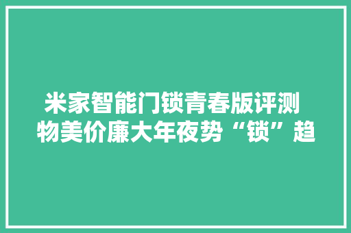 米家智能门锁青春版评测 物美价廉大年夜势“锁”趋