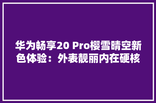 华为畅享20 Pro樱雪晴空新色体验：外表靓丽内在硬核与聪慧兼具