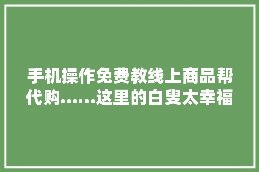 手机操作免费教线上商品帮代购……这里的白叟太幸福了吧！