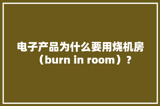 电子产品为什么要用烧机房（burn in room）？