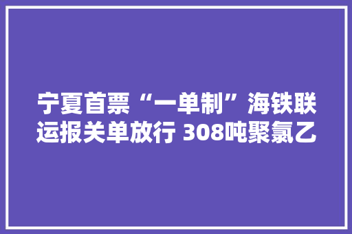 宁夏首票“一单制”海铁联运报关单放行 308吨聚氯乙烯运往印度